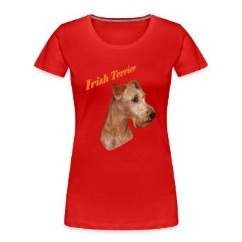 Irish Terrier - Frauen Premium Bio T-Shirt - Rot - Vorne - Mia (176cm)