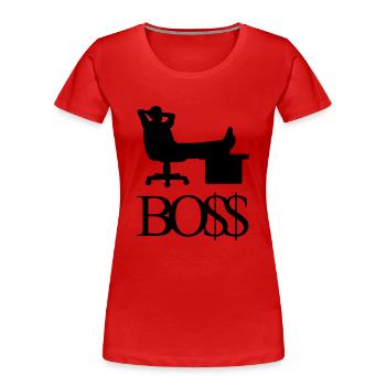 boss_f1 - T-shirt bio Premium Femme - rouge - Devant - Mia (176cm)