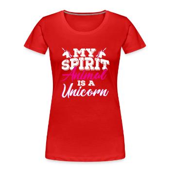 unicorn - Women's Premium Organic T-Shirt - red - Front - Mia (176cm)