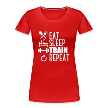 Fitness Gym - Women's Premium Organic T-Shirt - red - Front - Mia (176cm)
