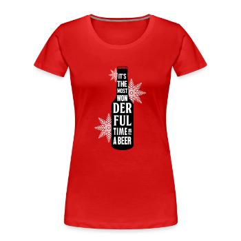 Beer time - Women's Premium Organic T-Shirt - red - Front - Mia (176cm)