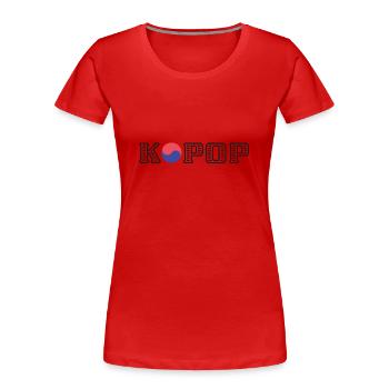 Kpop - T-shirt bio Premium Femme - rouge - Devant - Mia (176cm)