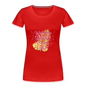 Welcome Summer Beach Gift Shirt - Women's Premium Organic T-Shirt - red - Front - Mia (176cm)