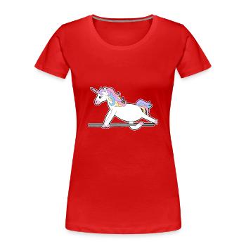 Unicorn balance balance gift idea children - Women's Premium Organic T-Shirt - red - Front - Mia (176cm)
