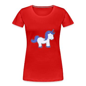 Unicorn blue hair baby kids girl gift - Women's Premium Organic T-Shirt - red - Front - Mia (176cm)