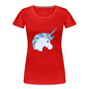 Unicorn blue hair majestic gift idea - Women's Premium Organic T-Shirt - red - Front - Mia (176cm)