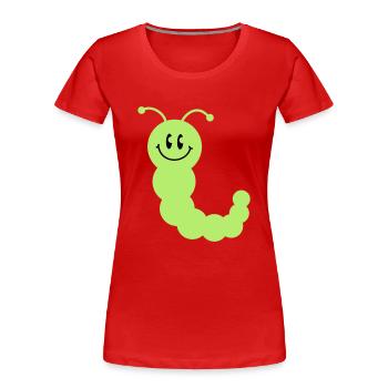 worm__c2 - T-shirt bio Premium Femme - rouge - Devant - Mia (176cm)