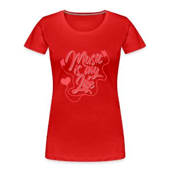 Music is my Life Geschenk Sommer Strand Musik - Frauen Premium Bio T-Shirt - Rot - Vorne - Mia (176cm)