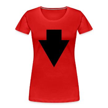 pfeil nach unten arrow down - Frauen Premium Bio T-Shirt - Rot - Vorne - Mia (176cm)