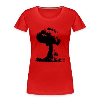 atompilz - Frauen Premium Bio T-Shirt - Rot - Vorne - Mia (176cm)