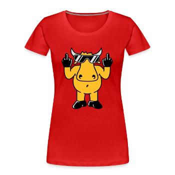 Fuck Off Bull - Women's Premium Organic T-Shirt - red - Front - Mia (176cm)