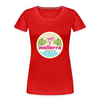 Équipe de Majorque - T-shirt bio Premium Femme - rouge - Devant - Mia (176cm)