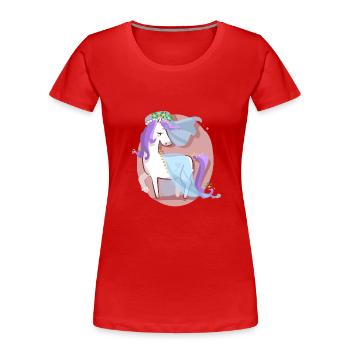 Unicorn bride - Women's Premium Organic T-Shirt - red - Front - Mia (176cm)