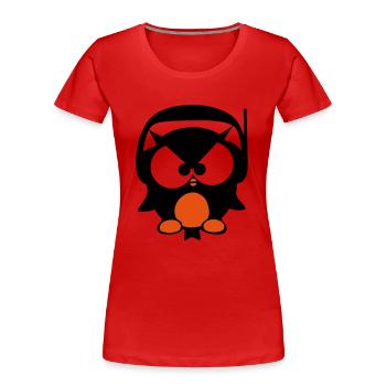 beat owl - beat eule - Frauen Premium Bio T-Shirt - Rot - Vorne - Mia (176cm)
