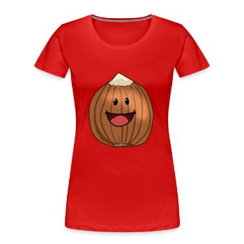 Hazelnut Nut Nuts Food Vegans - Women's Premium Organic T-Shirt - red - Front - Mia (176cm)