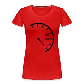 tacho - Frauen Premium Bio T-Shirt - Rot - Vorne - Mia (176cm)