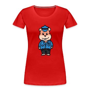 Polizei Hamster Polizist Beruf Kinder Kind Cop Job - Frauen Premium Bio T-Shirt - Rot - Vorne - Mia (176cm)