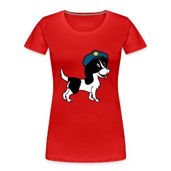 Hund Polizeihund Hunde Wachhund Haustiere Polizei - Frauen Premium Bio T-Shirt - Rot - Vorne - Mia (176cm)