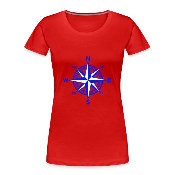 Nautik Windrose Seefahrt Schiff Navigation Maritim - Frauen Premium Bio T-Shirt - Rot - Vorne - Mia (176cm)