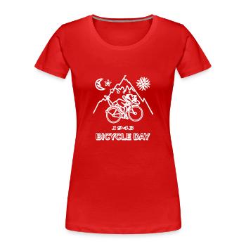 LSD Albert Hofmann Bicycle Day Acid - Frauen Premium Bio T-Shirt - Rot - Vorne - Mia (176cm)