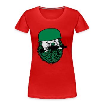 laughing face funny comic cartoon child baby offsp - Women's Premium Organic T-Shirt - red - Front - Mia (176cm)