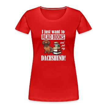 Dachshund - Women's Premium Organic T-Shirt - red - Front - Mia (176cm)