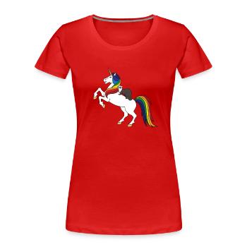 Furet - T-shirt bio Premium Femme - rouge - Devant - Mia (176cm)
