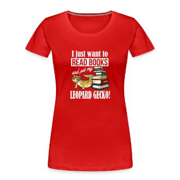 Leopardgecko - Frauen Premium Bio T-Shirt - Rot - Vorne - Mia (176cm)