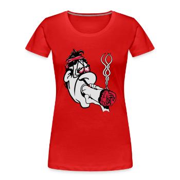 conjointe des mauvaises herbes totalement large la - T-shirt bio Premium Femme - rouge - Devant - Mia (176cm)