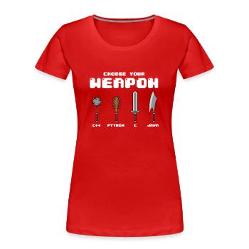 Cadeau étudiant en informatique - T-shirt bio Premium Femme - rouge - Devant - Mia (176cm)