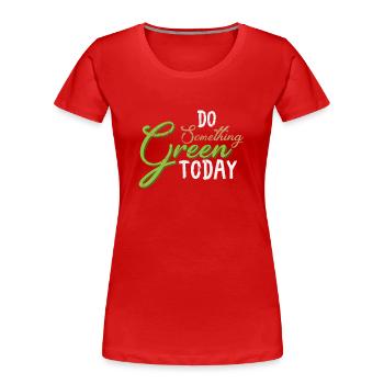 Klima und Umwelt - Frauen Premium Bio T-Shirt - Rot - Vorne - Mia (176cm)