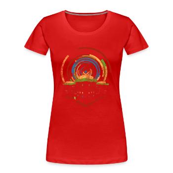 Bunker Heiligengeistfeld Hamburg - Frauen Premium Bio T-Shirt - Rot - Vorne - Mia (176cm)