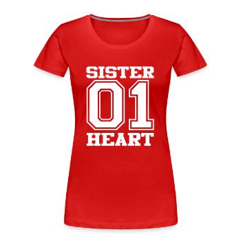 sister 01 weisspng - Frauen Premium Bio T-Shirt - Rot - Vorne - Mia (176cm)