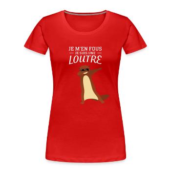 Je M'en Fous Dabbing Loutre Dab Dance - Women's Premium Organic T-Shirt - red - Front - Mia (176cm)