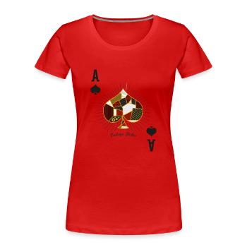 Vintage Poker Zauberer Magie Kartenspiele Ass Pik - Frauen Premium Bio T-Shirt - Rot - Vorne - Mia (176cm)