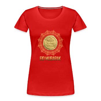 Eid Mubarak Gold - Frauen Premium Bio T-Shirt - Rot - Vorne - Mia (176cm)