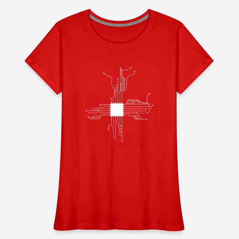 Herz der Technik Nerd Leben Computer IT Prozessor Frauen Premium Bio T-Shirt