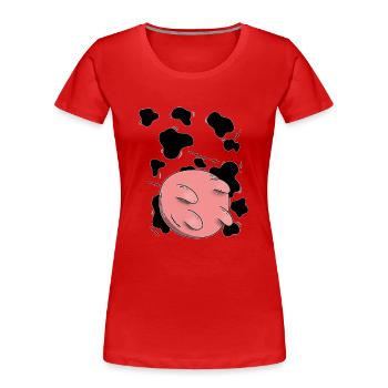 Conception du pis de vache - T-shirt bio Premium Femme - rouge - Devant - Mia (176cm)