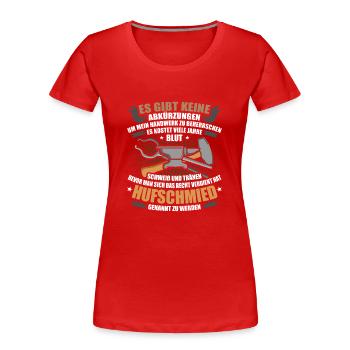 Hufschmied Geschenk - Frauen Premium Bio T-Shirt - Rot - Vorne - Mia (176cm)
