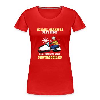 Schneemobil Opa Motorschlitten Schneemotorrad - Frauen Premium Bio T-Shirt - Rot - Vorne - Mia (176cm)