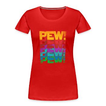 Retro Laser Sound für Gamer mit Sci-Fi Vibes - Frauen Premium Bio T-Shirt - Rot - Vorne - Mia (176cm)