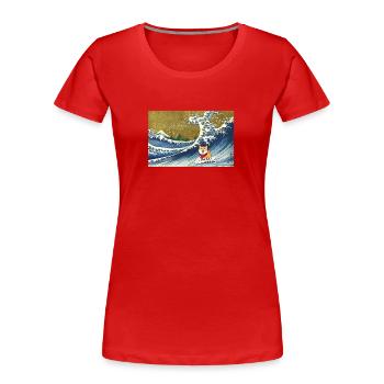 Shiba Inu - Frauen Premium Bio T-Shirt - Rot - Vorne - Mia (176cm)