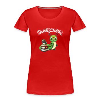 Rat de bibliothèque - T-shirt bio Premium Femme - rouge - Devant - Mia (176cm)
