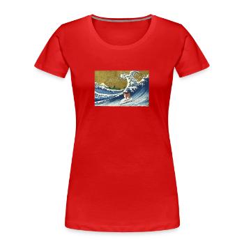 Basenji - Frauen Premium Bio T-Shirt - Rot - Vorne - Mia (176cm)