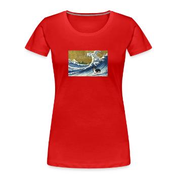 Corgi - Frauen Premium Bio T-Shirt - Rot - Vorne - Mia (176cm)