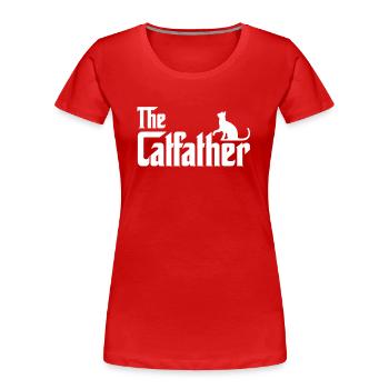 Le Catfather - T-shirt bio Premium Femme - rouge - Devant - Mia (176cm)