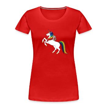 Raccoon - Women's Premium Organic T-Shirt - red - Front - Mia (176cm)