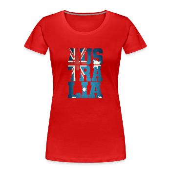 Australie avec drapeau - T-shirt bio Premium Femme - rouge - Devant - Mia (176cm)