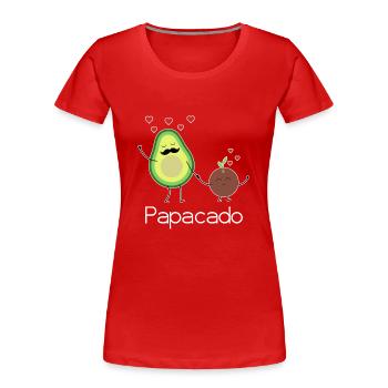 Papacado Vatertag Avocado Pärchen werdender Vater - Frauen Premium Bio T-Shirt - Rot - Vorne - Mia (176cm)
