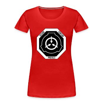 La Fondation SCP : Sécurisez, contenir, protéger - T-shirt bio Premium Femme - rouge - Devant - Mia (176cm)